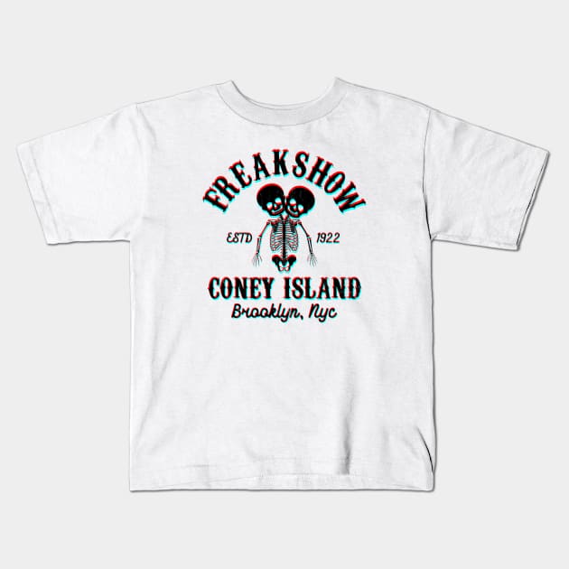 FREAKSHOW - Coney Island 3D glasses Kids T-Shirt by KERZILLA